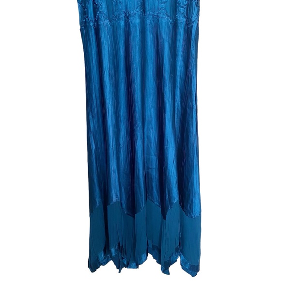 Komarov Dress Charmeuse Marine Night Beaded Sleeveless Chiffon Dress Size XL - Picture 5 of 8